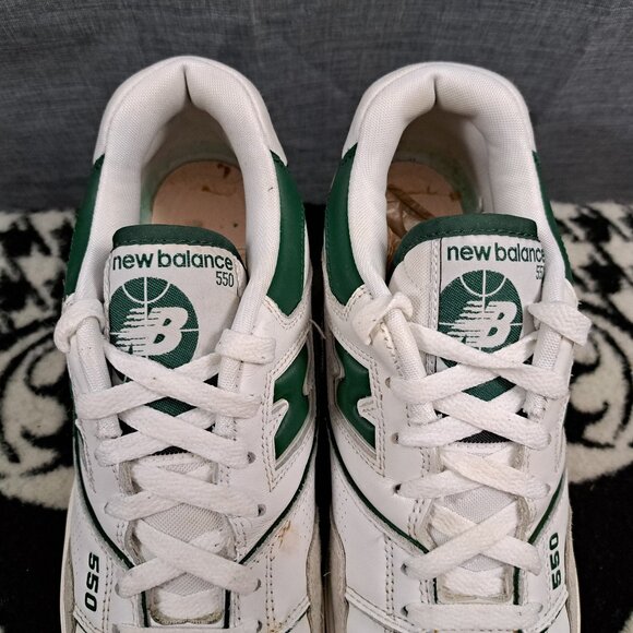 % Size 9 Men New Balance 550 White Team Forest Green sneakers  A54 main image 10